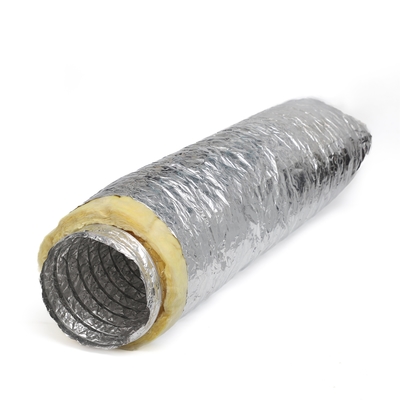 Diameter 4" 24" Insulated Flexible Duct For HVAC Systems 10 M Length