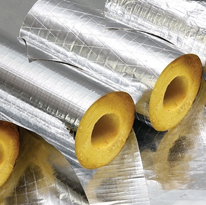 3 Inch Air Conditioner Copper Colored Aluminum Pipe Insulation Glass Wool Jacket